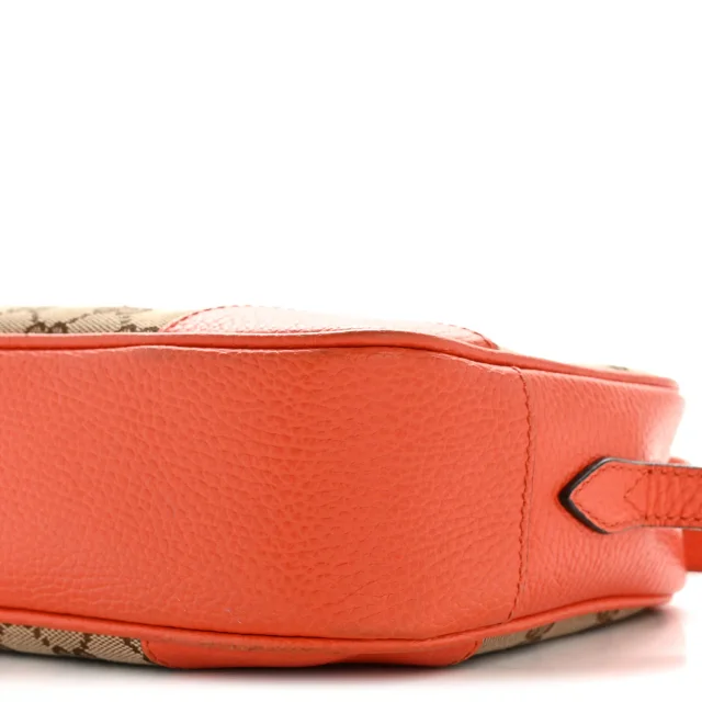 Gucci Monogram Dollar Calfskin Mini Bree Messenger Bag Beige Ebony Sun Orange in Beige Calfskin from FASHIONPHILE, photo 10 of 13