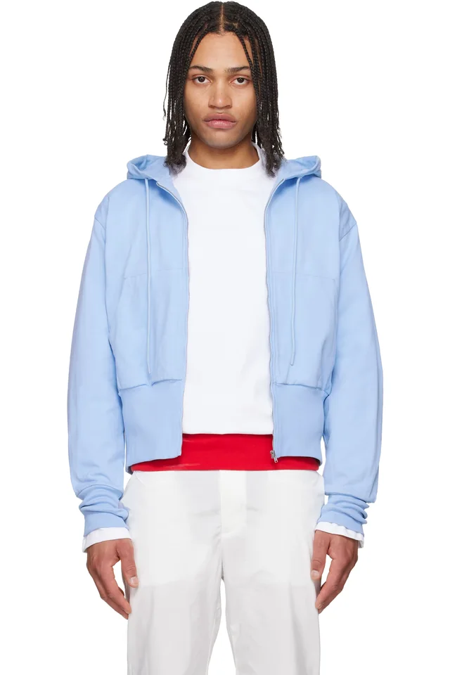 LII Blue Wide Band Zip-Up Hoodie from SSENSE, photo 1 of 1