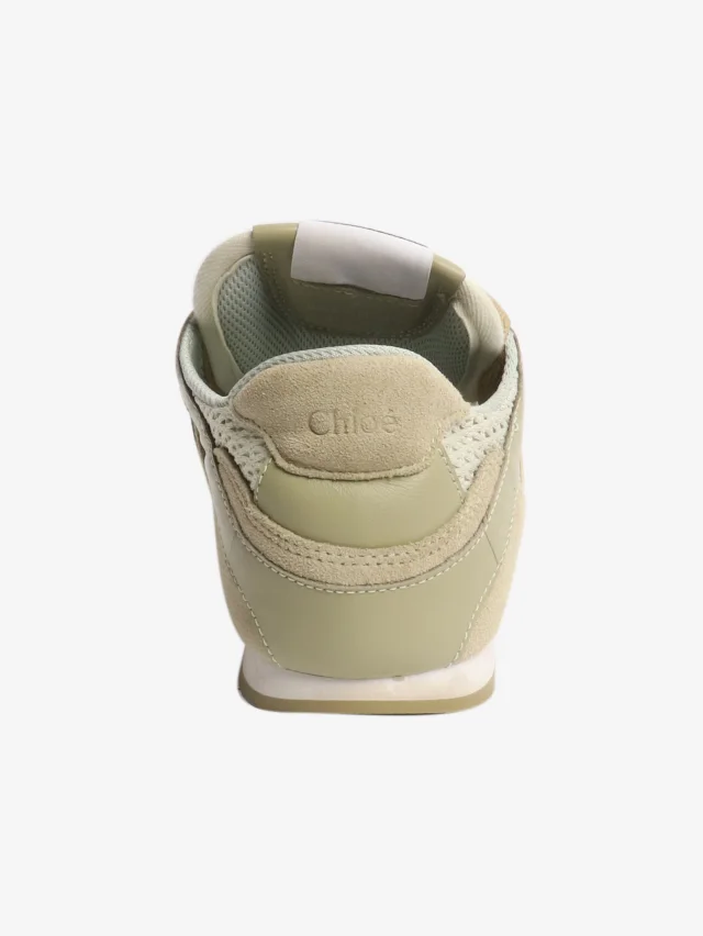 Chloé Army green Kick mesh leather sneakers - size EU 38 in Green Leather from Sign of the Times, photo 3 of 4