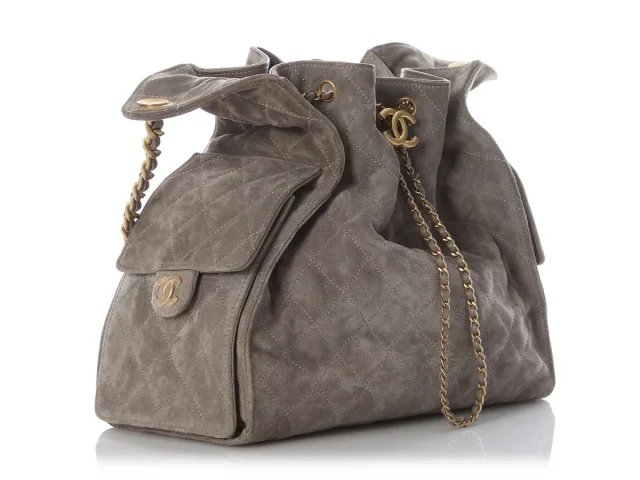 Chanel Medium Gray Suede 25 Bag in Grey Suede from Ann's Fabulous Finds, photo 5 of 9