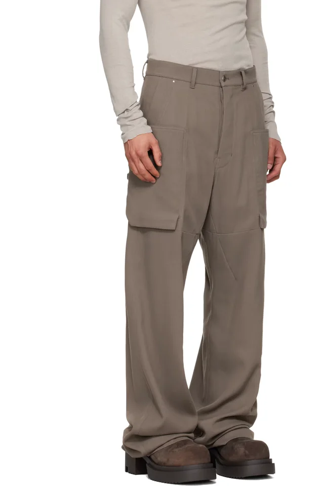Rick Owens Gray Temple Stefan Cargo Pants, photo 2 of 4 from SSENSE