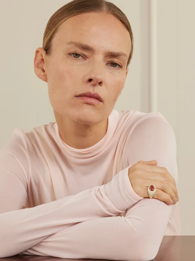 JACQUIE AICHE 14-karat gold, diamond and tourmaline ring in Pink, photo 2 of 2 from NET-A-PORTER (Canada)