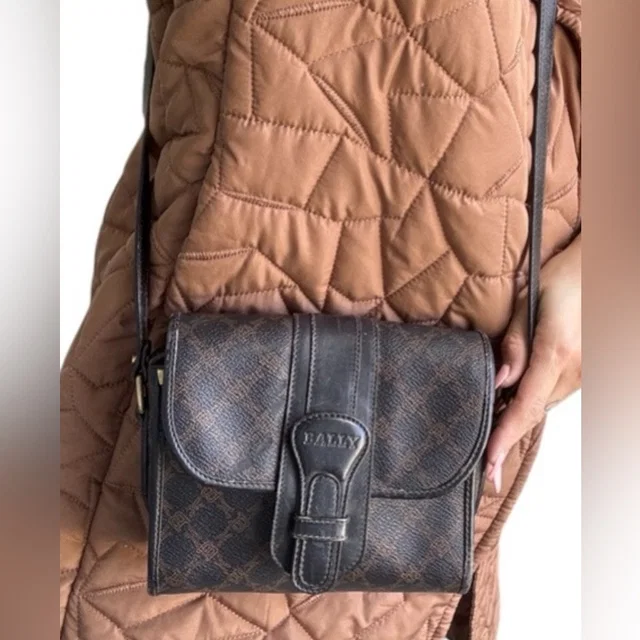 Bally Vintage Monogram Crossbody Bag in brown|red|black Leather from Poshmark