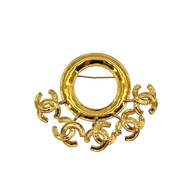 Chanel Vintage Cocomark Brooch Gold Accessory 94P in Gold from Luxury Promise