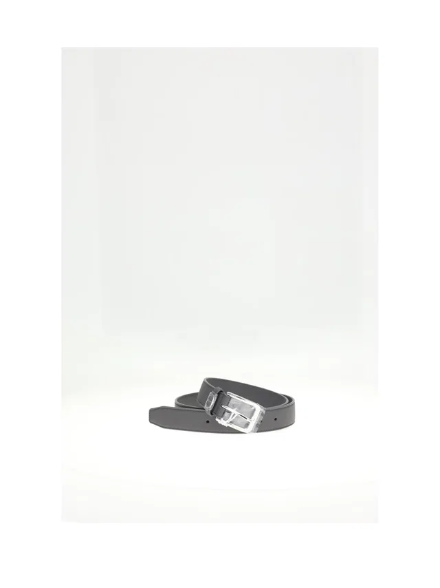 Dior Calf Leather Belt — Gray in Grey Calfskin from HEWI