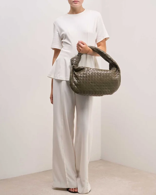 Bottega Veneta Jodie Medium Lamb Olive in Green, Grey Lambskin from SACLÀB, photo 2 of 9