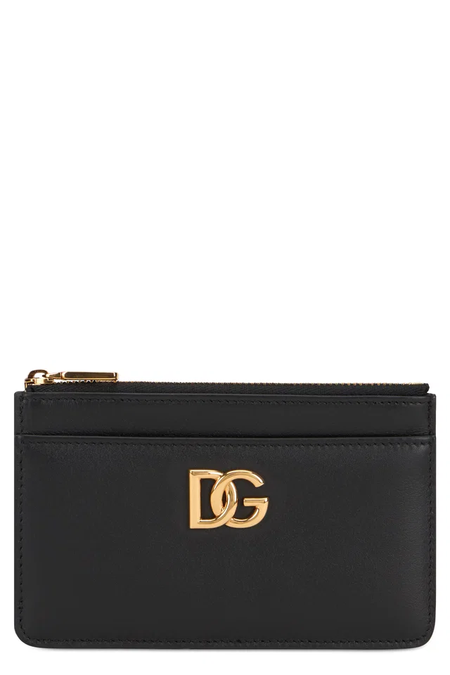 Dolce & Gabbana Calfskin With Zip Closure Card Case — Black Wallets Cardholders in Black Calfskin from HEWI