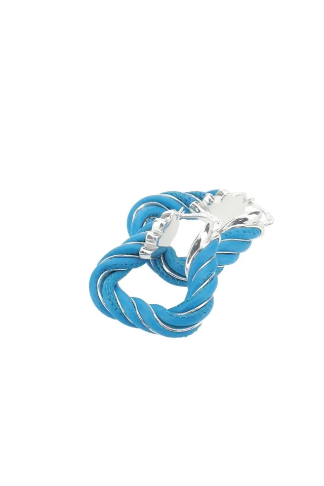 Bottega Veneta Sterling Silver Twisted Earrings — Exterior: Lamb 925 in Silver from HEWI, photo 2 of 3