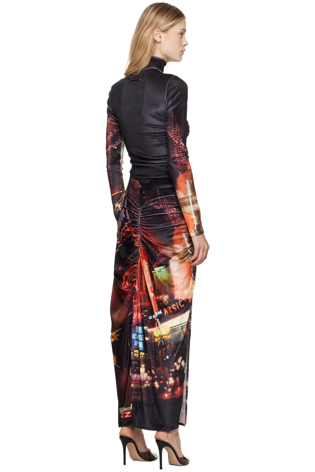 Jean Paul Gaultier Black & Red 'The Velvet Pigalle' Maxi Dress, photo 3 of 4 from SSENSE