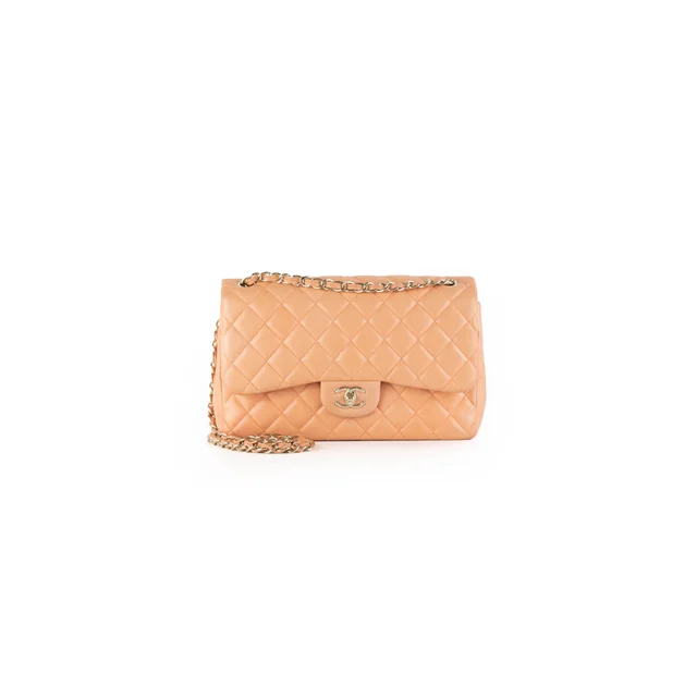 Chanel Vintage Jumbo Classic Double Flap Bag Pink in Pink Lambskin from The Purse Affair