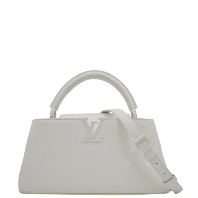 Louis Vuitton Capucines East-West MM Leather Crossbody Bag White in White Leather from Dallas Designer Handbags