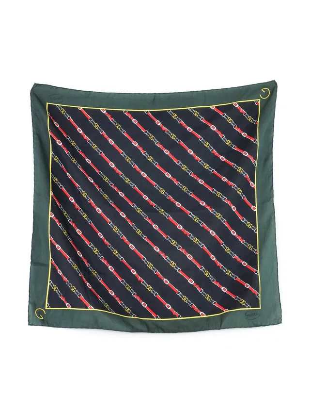 Gucci Horsebit And Buckle Scarf in Silk from Arcade Vintage