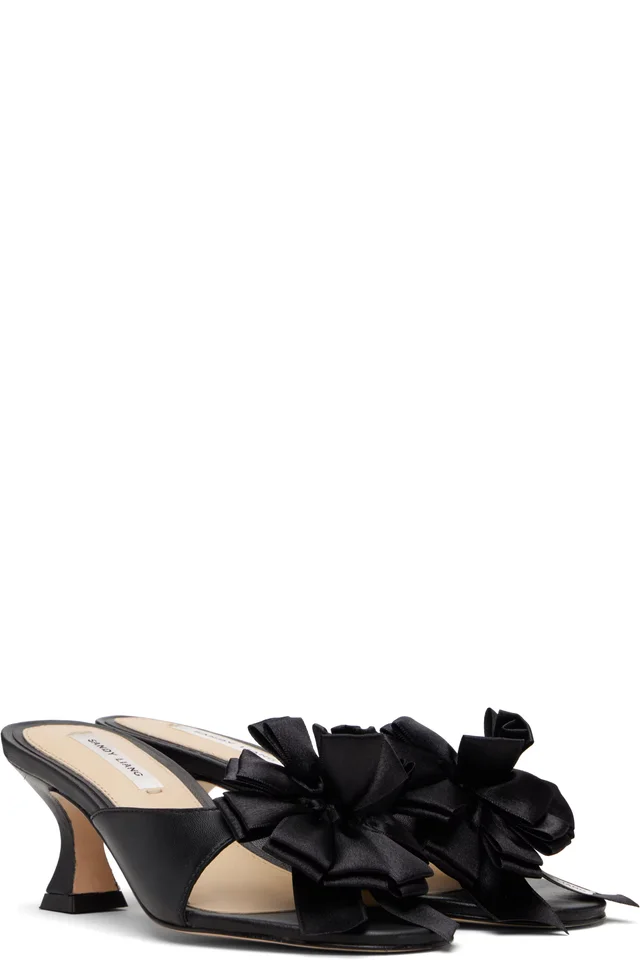 Sandy Liang Black Celebration Mule Heels, photo 4 of 5 from SSENSE
