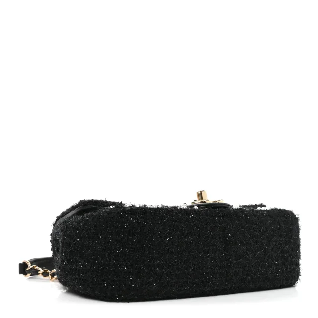 Chanel Pearl Small Cosmos Flap Black in Black Tweed from FASHIONPHILE, photo 4 of 10
