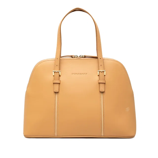 Tan Burberry Leather Handbag in Brown Leather from Designer Revival