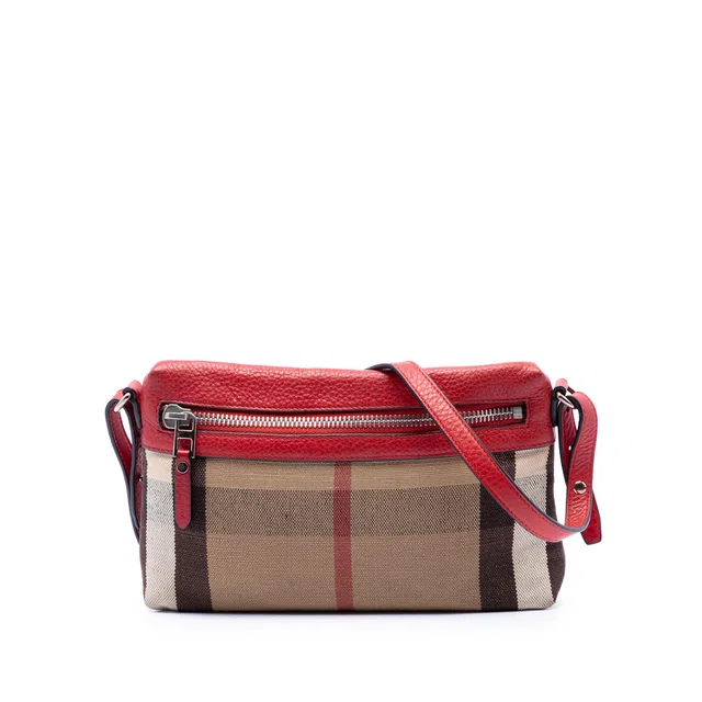 Brown Burberry Small Mega Check Canvas Farley Crossbody in Brown Canvas from Designer Revival, photo 1 of 1