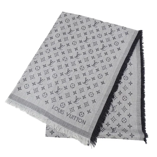 Louis Vuitton Shawl Cotton Monogram Essential Gray in Grey from The Reluxe