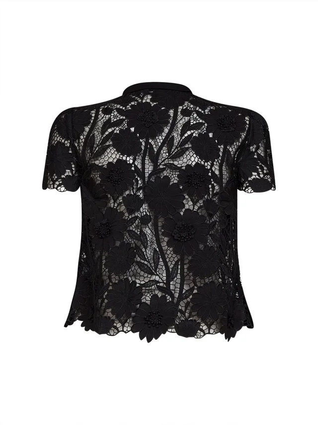 Self-Portrait Lace Tie Neck Top, photo 2 of 7 from SENSER