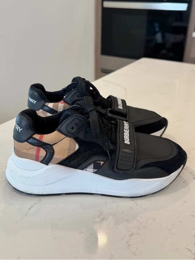 Burberry Ramsey Vintage Check Low-Top Sneakers in black|brown|neutral from Poshmark, photo 1 of 1