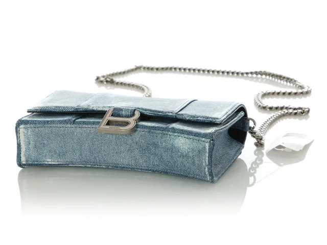Balenciaga Denim Hourglass Wallet on Chain in Denim from Ann's Fabulous Finds, photo 6 of 9