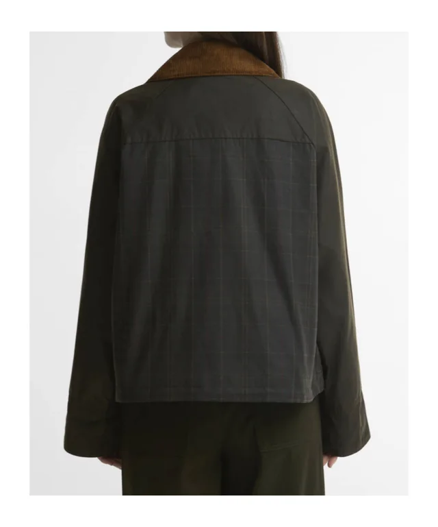 Barbour Cropped wax‑jacket with corduroy trim, photo 7 of 8 from SENSER