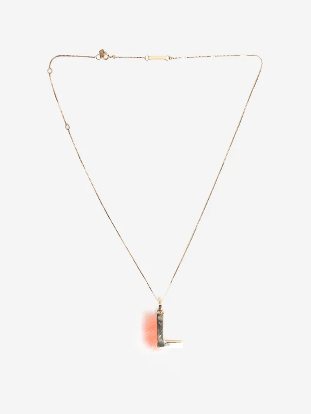 Fendi Gold fur letter 'J' pendant necklace in Gold from Sign of the Times