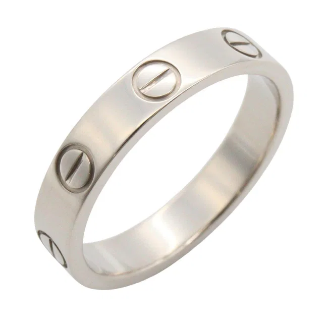Cartier Mini Love Ring Au750 White Gold Ring Size 9 in White from LuxUness