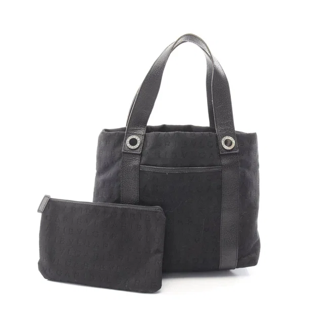 Bvlgari Logo Mania Canvas Leather Handbag in Canvas from LuxUness