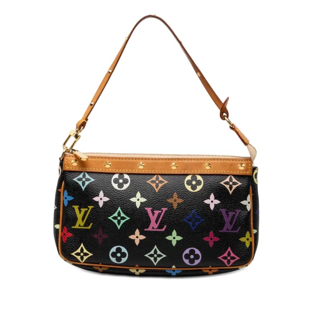 Black Louis Vuitton Monogram Multicolore Pochette Accessoires Shoulder Bag in Black Canvas from Designer Revival