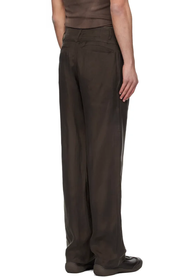 POST ARCHIVE FACTION (PAF) Brown Single Drifter Trousers, photo 3 of 4 from SSENSE