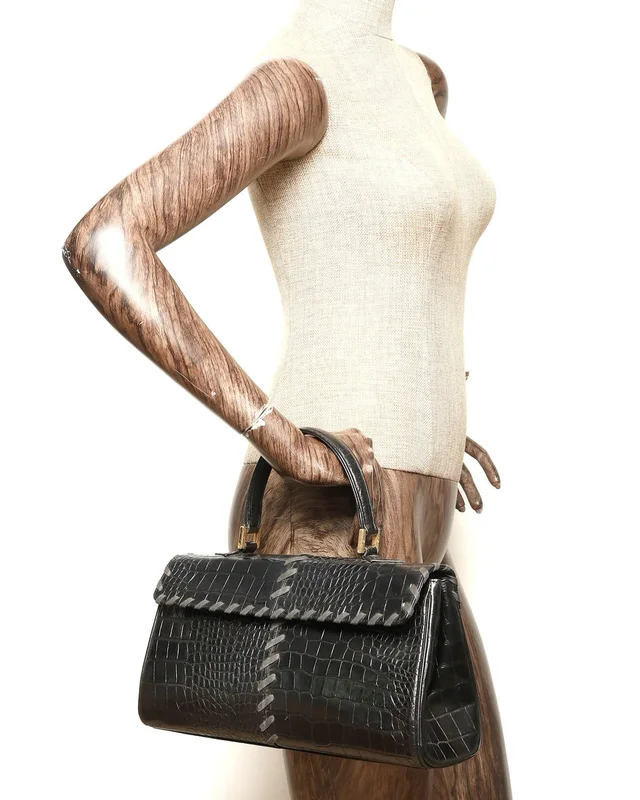 Saint Laurent Croc-Embossed Stitch Clutch Bag in Crocodile from A Retro Tale, photo 7 of 7