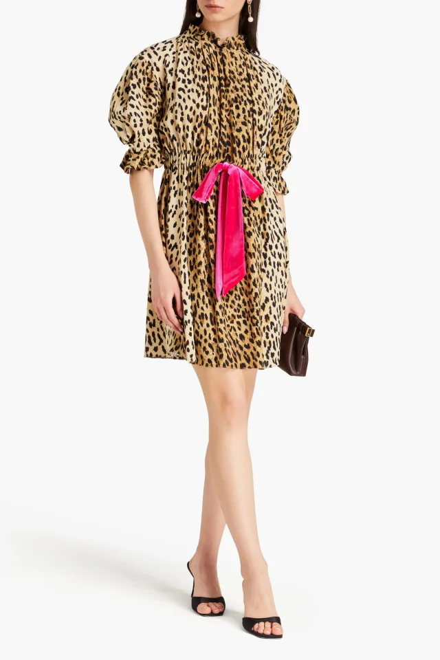 Valentino Garavani Leopard-Print Silk Crepe De Chine Mini Dress, photo 2 of 4 from THE OUTNET