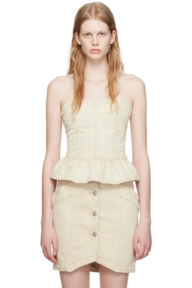 Isabel Marant Etoile Beige Solizinia Denim Camisole, image 1 of 1 from SSENSE