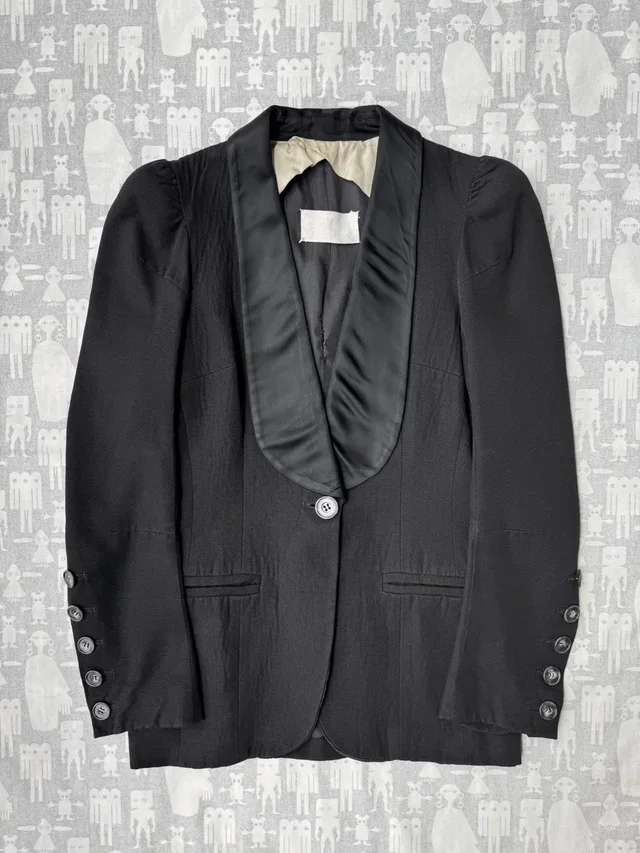 Maison Margiela Vintage Aw90 Cigarette Shoulder Tuxedo Blazer in black Canvas from Grailed