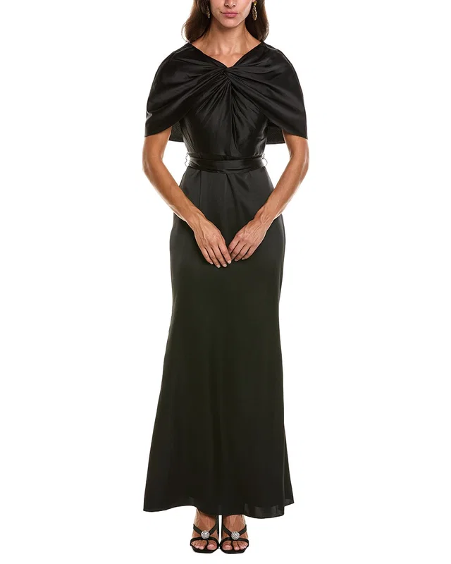 Badgley Mischka Cape Sash Gown, image 1 of 1 from Rue La La