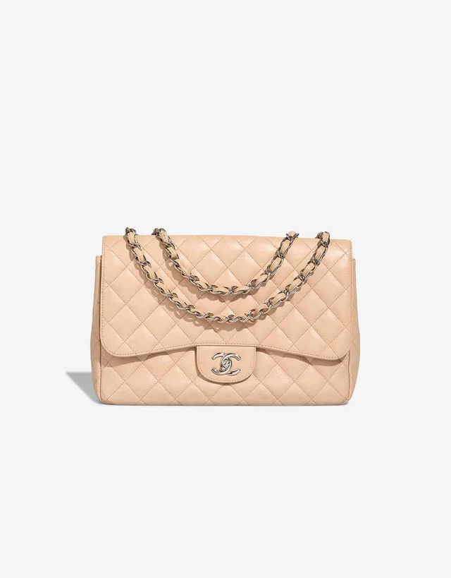 Chanel Timeless Jumbo Caviar Beige in Beige Caviar leather from SACLÀB