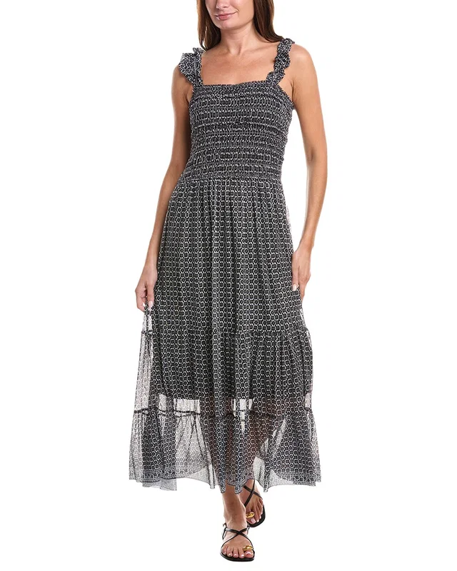 Max Studio Smocked Ruffle Strap Maxi Dress, image 1 of 1 from Gilt