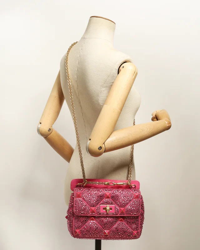 Valentino Garavani Medium Crystal Embellished Roman Stud Bag in Suede from A Retro Tale, photo 10 of 10