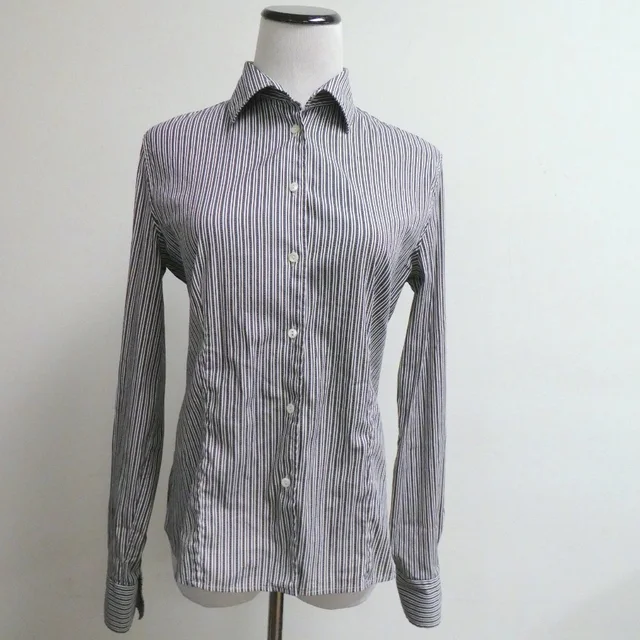 Loro Piana Shirt Black White Stripe Stretch Made In Italy I44 in black|white from Poshmark