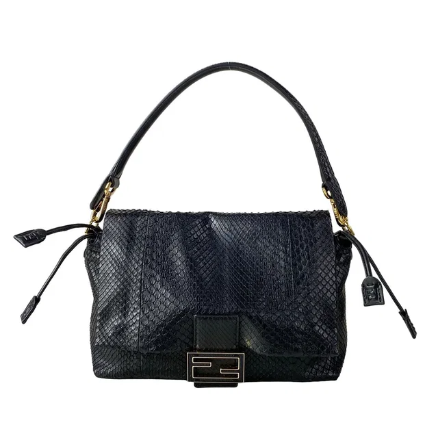 Fendi Handbag Mamma Bucket Black in Black Python from The Reluxe