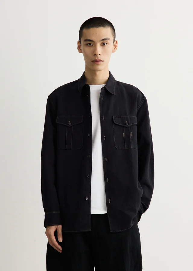 Studio Nicholson Utility Pocket Shirt in Black from Incu, photo 1 of 1