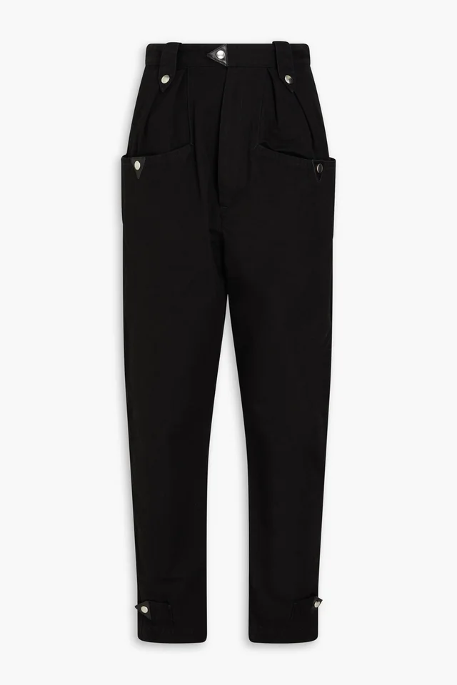 Marant Étoile Pulcie Cotton-Canvas Tapered Pants in Black from THE OUTNET, photo 1 of 1