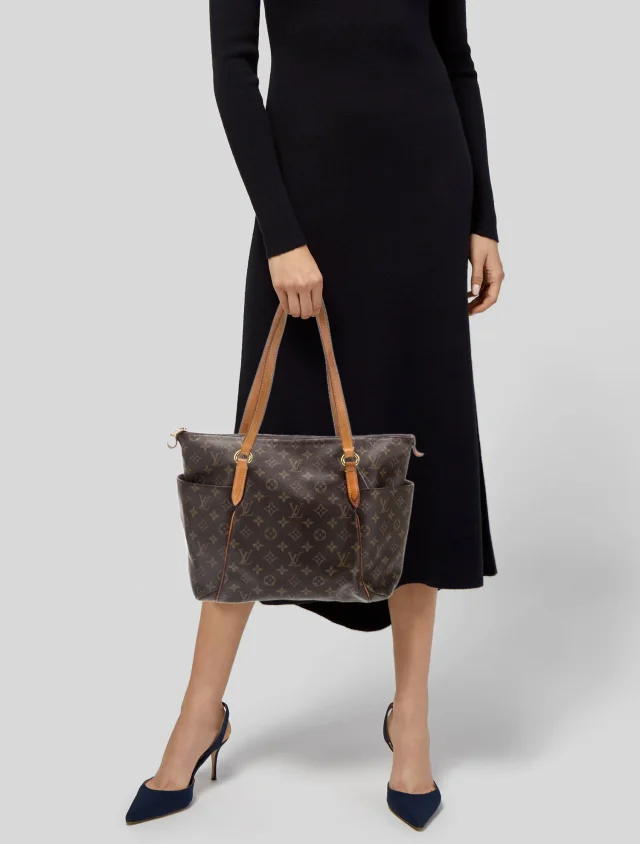Louis Vuitton Tote Shoulder in Brown Coated canvas from The RealReal, photo 2 of 6