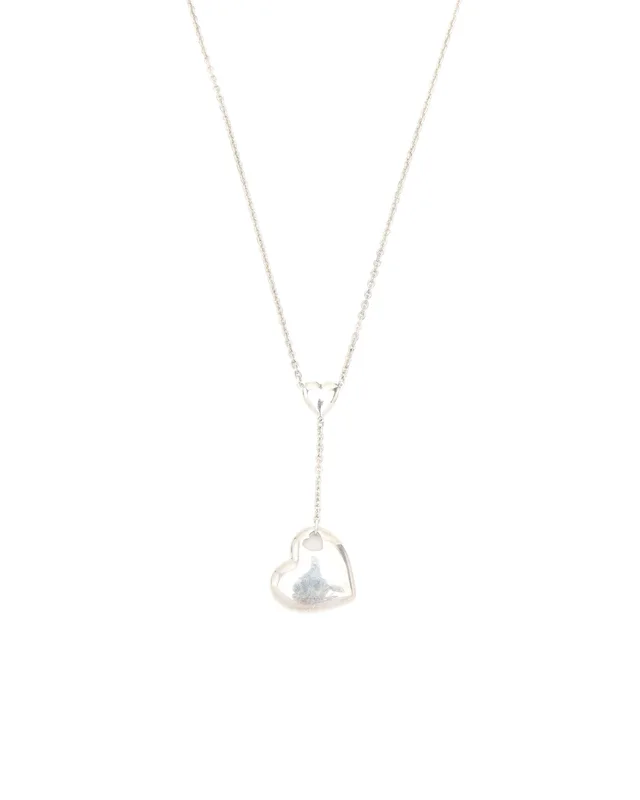 Tiffany & Co. Double Puff Heart Silver Necklace in Silver Silk from A Retro Tale