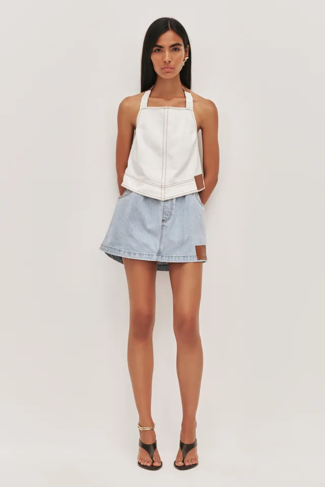 Aje Studio Zella Denim Halter in White from Aje, photo 1 of 1
