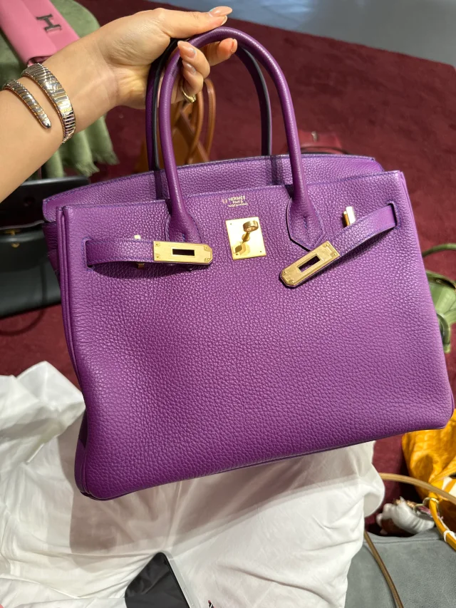 Hermès Birkin 30 Anemone Blue Electric GHW in Blue from Luxury Promise