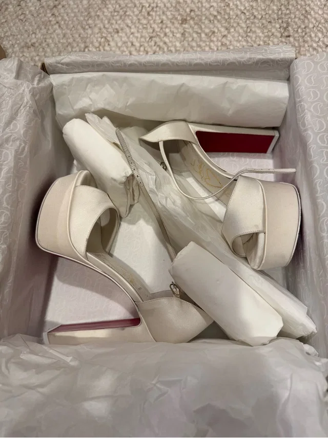 Christian Louboutin Sandaloo Silk Satin Platform Sandal in Satin from Poshmark