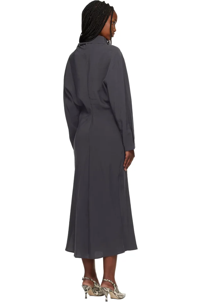 Studio Nicholson Gray Haria Midi Dress, photo 3 of 4 from SSENSE