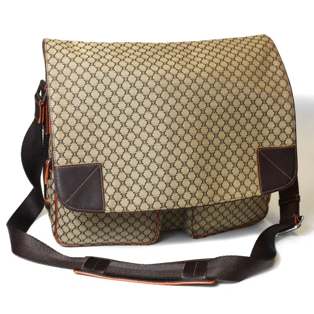 Celine Macadam Messenger Bag Canvas Brown in Brown Canvas from The Reluxe