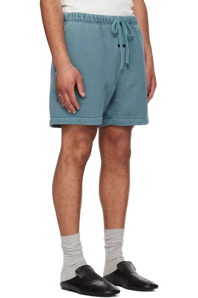 Fear of God ESSENTIALS Blue Signature Classic Sweat Shorts, photo 2 of 4 from SSENSE